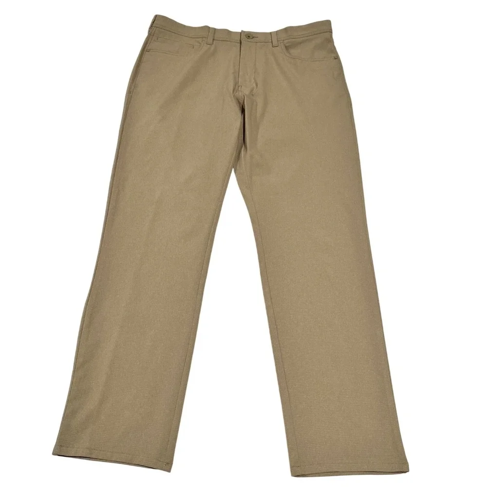 Tommy Bahama‎ Mens 35x30 Pineapple Print Tan Stretch 5-Pocket Pants